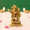 Brass Radha Krishna Statue Hindu God Religious Small Lord Krishna with Radha Rani Murti Idol - Sculpture for Home Temple Mandir Pooja Decor - Showpiece Housewarming Gift (3.5 Inches)